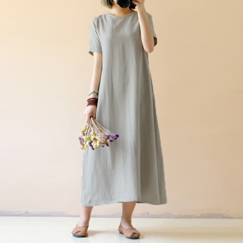 short sleeve maxi shirt dress