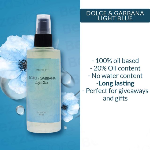 Inspired Dolce & Gabbana Light Blue Perfume Oil based Perfume for women  85ml Bezza | Shopee Philippines