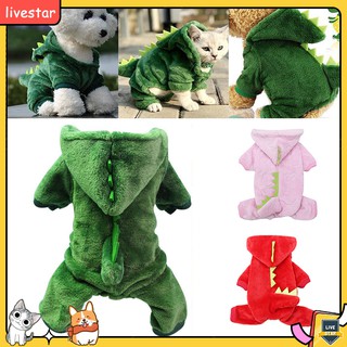LS Dinosaur Thicken Funny Pet Dog Clothes Winter Warm Dog Pet Clothing Hoodies Sweatshirt for Small Dogs XS-XXL