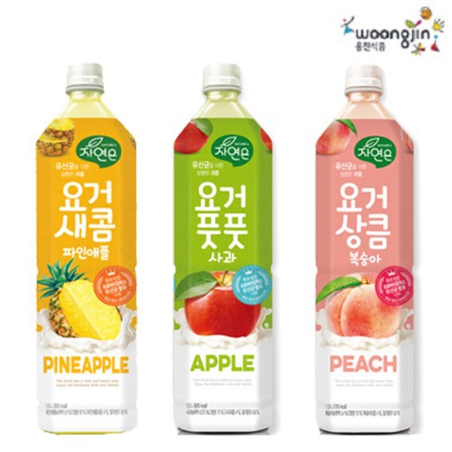 Woongjin Beverage Nature's Yogurt Peach/Apple/Pineapple 1.5L | Shopee ...