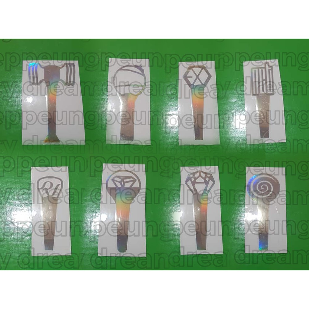 K Pop Lightstick Hologram Sticker 4 Inches Blackpink Bts Exo Nct Red Velvet Seventeen Shinee Twice Shopee Philippines