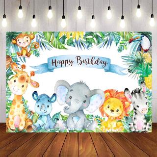 Safari Birthday Party Backdrop Jungle Cartoon Animals Baby Shower Child  Birthday Photo Background Decorations Photocall Custom Name Photo | Shopee  Philippines