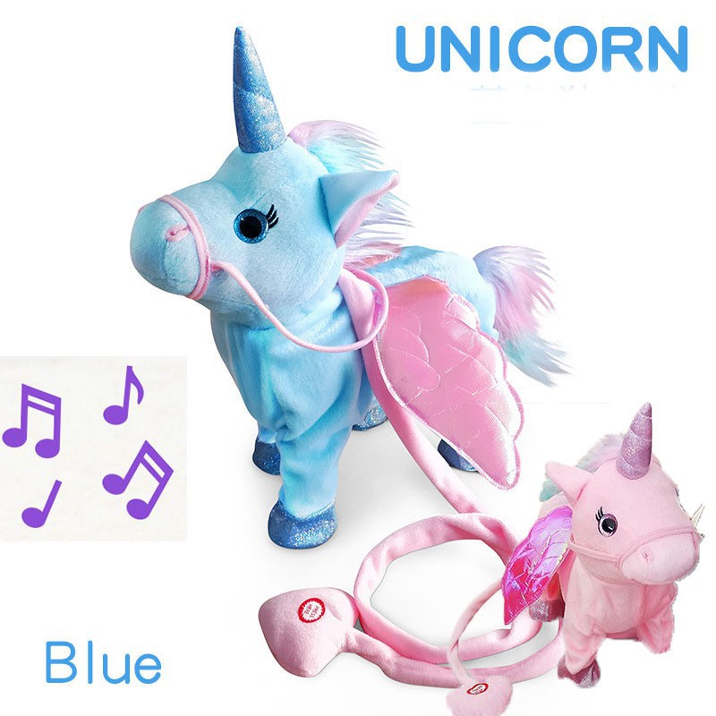 walking unicorn plush toy