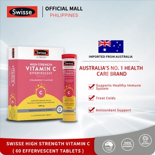 Swisse High Strength Vitamin C Effervescent 60 Tablets Immune Antioxidant Immunity Support