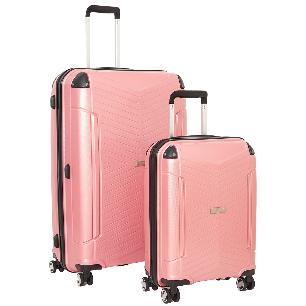 rose gold luggage bag