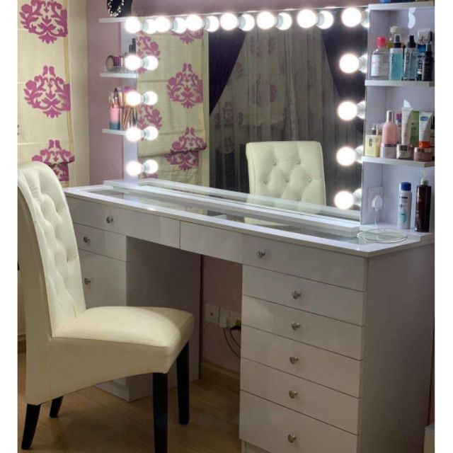 Vanity Table And Mirror Set With, Vanity Table No Mirror