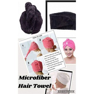 MICROFIBER HAIR TOWEL TURBIE TWIST - absorbent & quick drying hair turban |  Shopee Philippines