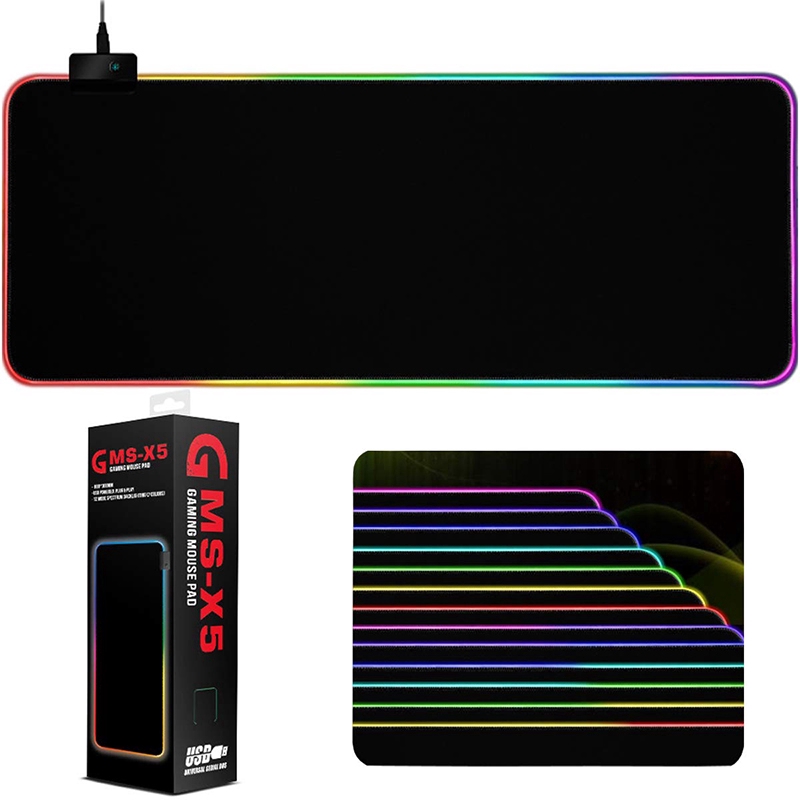 GMSX5 RGB Colorful LED Lighting Gaming Mouse Pad Soft