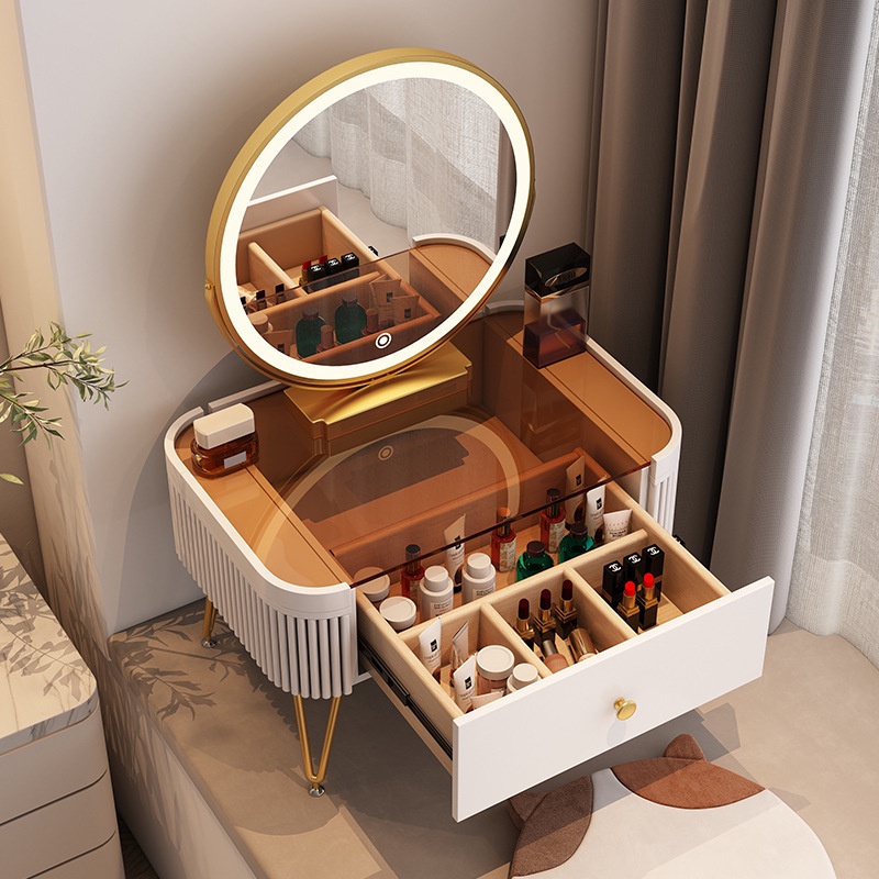 Bay Window Dressing Table Storage Integrated Makeup Table Small