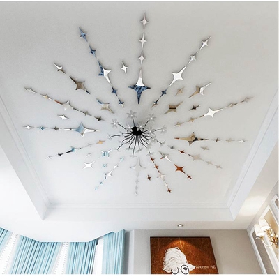 Star 50pc Acrylic 3d Stars Room Ceiling Stickers Diy Mirror