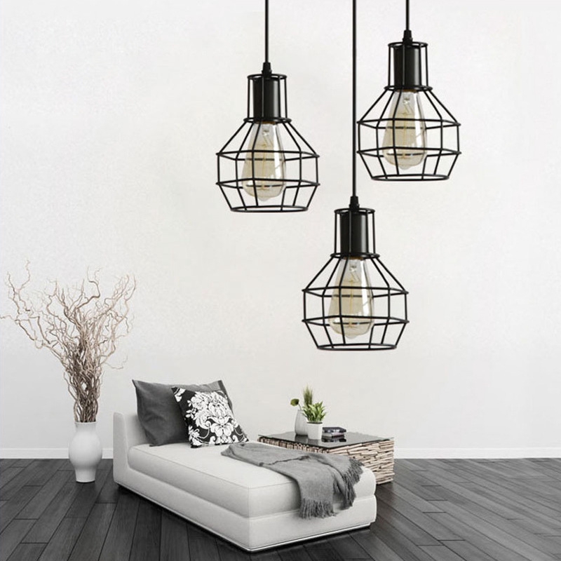 Nordic loft retro Iron cage pendant light modern light fixture American Industrial vintage Lamp