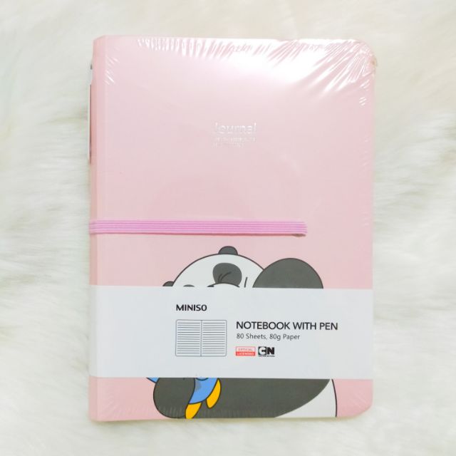 Miniso Panda We Bare Bears Notebook Journal Diary Ruled Stationery Pad with Pen Ballpen Shopee