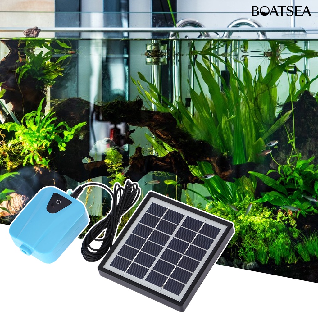 Boatsea Oxygen Pump Solar Power Wear-Resistant Solid Reusable Effective Low Noise Ultra Silent Fish Tank CO2 Reactor Aquatic Solar Pump for Water Fish #3