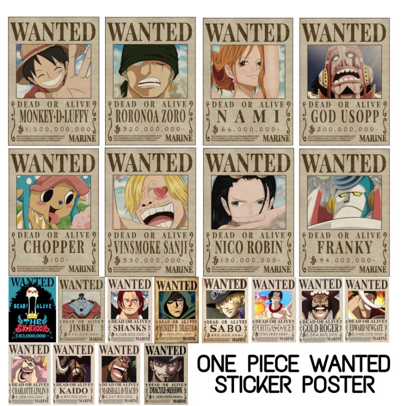One Piece Sticker Wanted Poster | Shopee Philippines