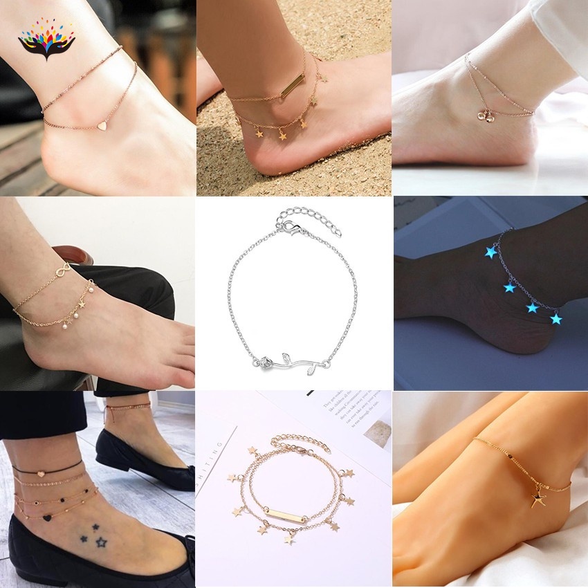 ST11 Women Girls Anklets Jewelry Rose Gold Anklets Female Great Foot Bracelet Gift Valentine Mothers Day Birthday