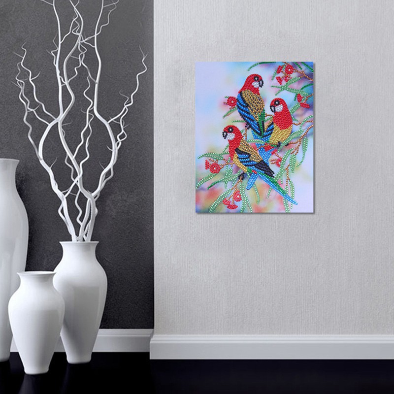 5D Special Shaped Painting Birds Picture Partially Drilled Rhinestone Diamond Embroidery Cross Stitc