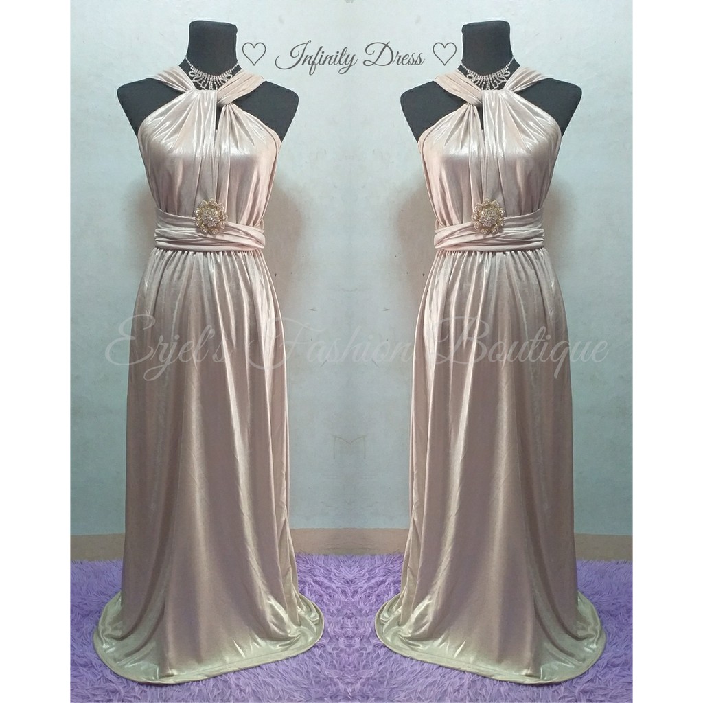 metallic infinity dress