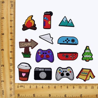 Cartoon Game Console Paper Airplane Series Shoe Buckle Jibitz Charm Croc Jibbits Pin Jibits Charm Crocks for Kids Shoes Accessories Decoration