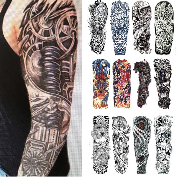 Waterproof Large Temporary Tattoos Stickers Fake Paste Leg Full Arm Tattoo Sticker Shopee Philippines