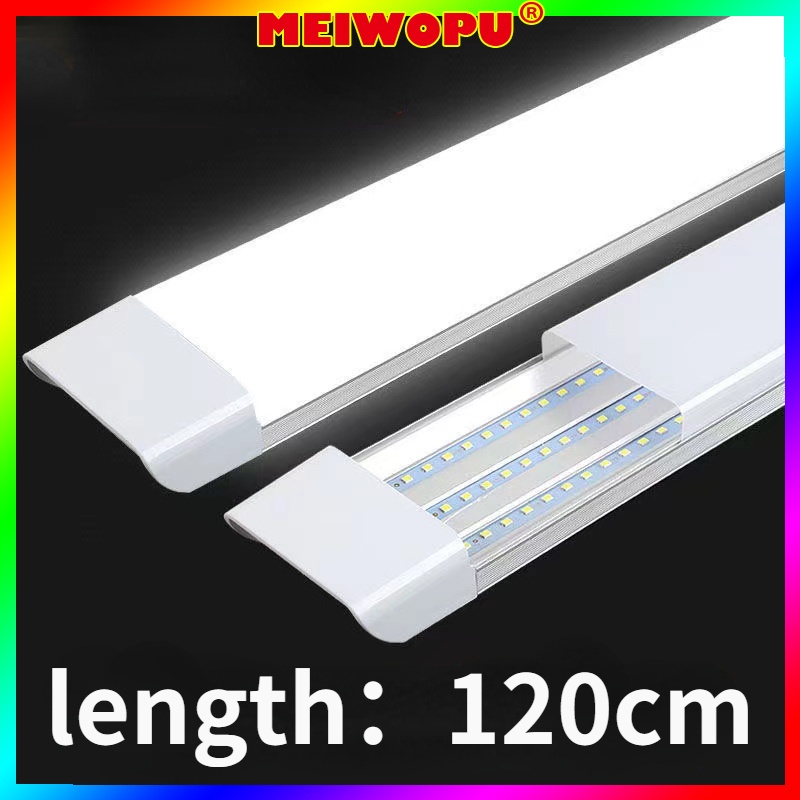 (4 PCS) 120cm Led Strip Lamp Square Arc Integrated Household Fluorescent Purification Light Tube