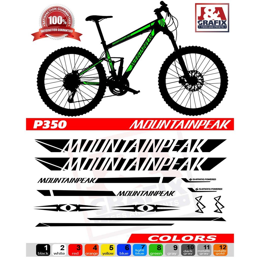 ORANGE Mountain Bike MTB Cycle Frame Stickers green 