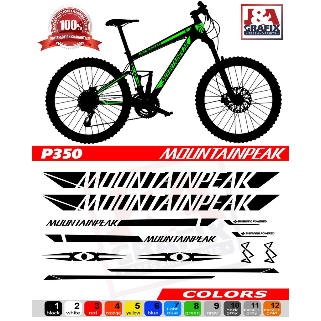Mountainpeak Bike Frame Stickers For Mountain Bike Road Bike Restoration Shopee Philippines