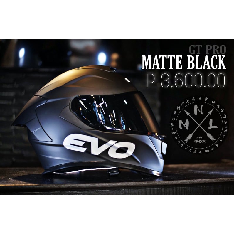 Evo Gt Pro Monocolor Full Face Helmet Dual Visor With Free Clear Lens Shopee Philippines