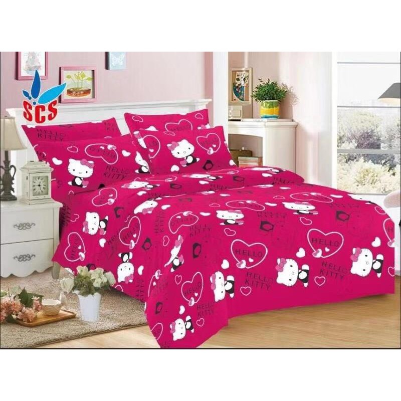 Double Size Hello Kitty Bedsheet 4in1 54 140 Cm Shopee