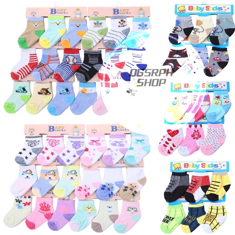 3pairs Baby socks boy girl | Shopee Philippines