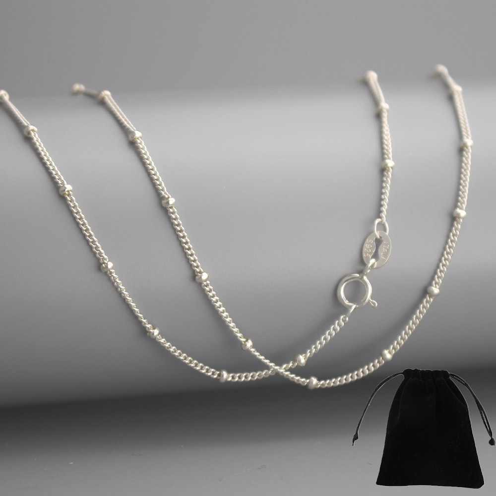 50 Cm 60 Cm Side Chain Bead Chain S 925 Silver Chain Long Necklace Shopee Philippines