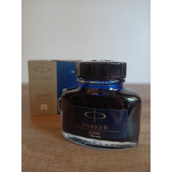 PARKER QUINK fountain pen ink BLUE BLACK 90 full barely used Shopee