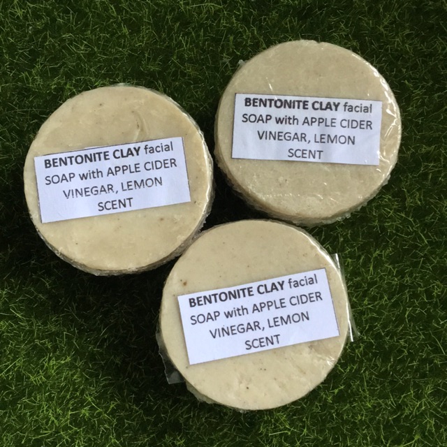 Bentonite clay facial soap with apple cider vinegar, lemon Shopee