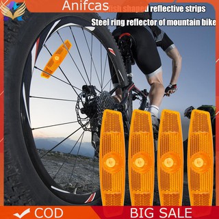 Cashiny-Reflective Strip-12pcs Bicycle Bike Wheel Reflective Strip Safety Cycling Spoke Reflector Orange 