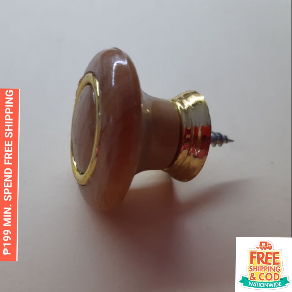 Cabinet Handle Round Knob With Screw Wood Gold Design Shopee