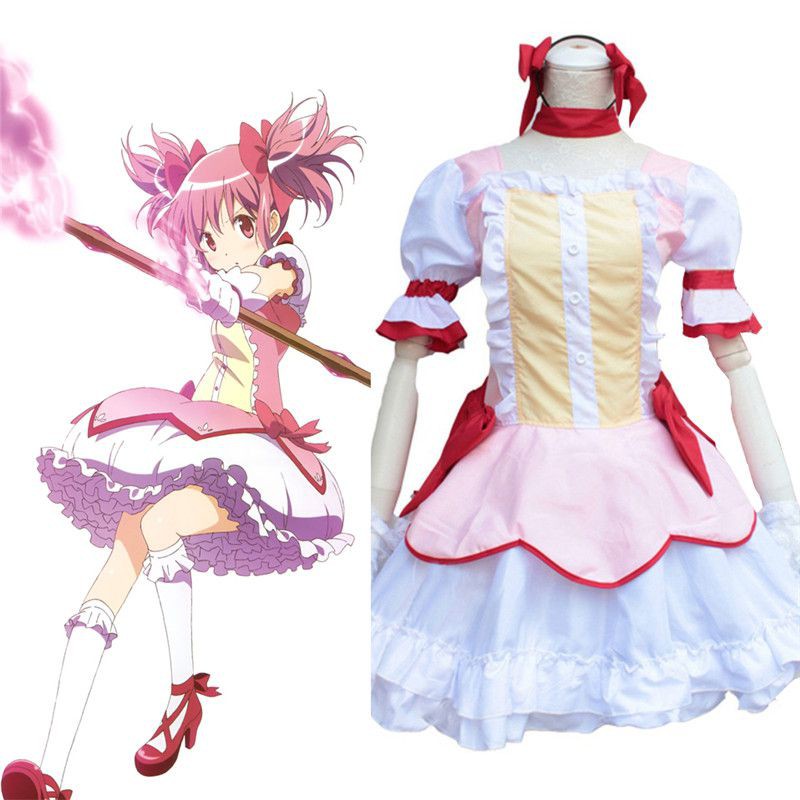 anime game madoka kaname puella magi madoka magica cosplay costume maid  dress outfit set