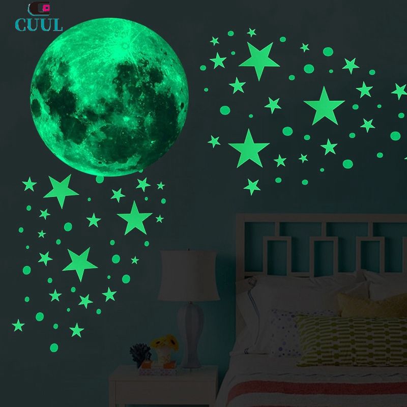 Moon, Stars, Comets & Dots Luminous Wall and Ceiling Decals Nurseries & Playrooms Ideal Decor Accessories for Kids Bedrooms Ezigoo Glow in The Dark Stickers Decoration Set 476 Pieces 