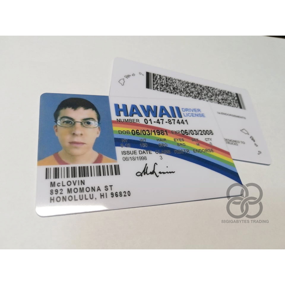 McLovin Hawaii Drivers ID Card Superbad Novelty Movie Prop
