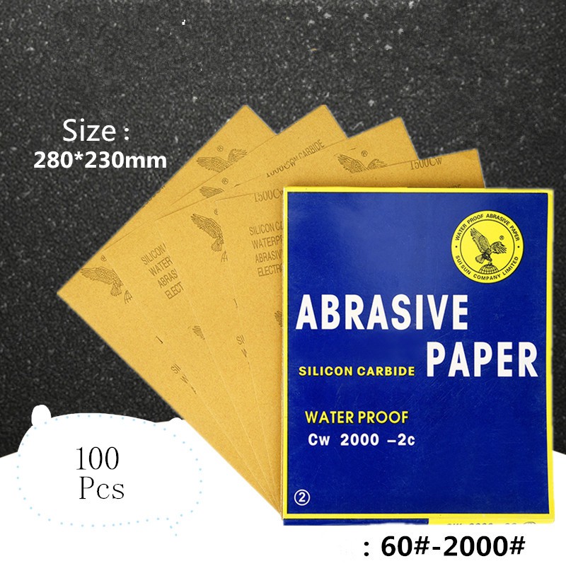 100pcs Sand Paper A4 60/80/100/120/150/180/240/320/400/600/800/1000