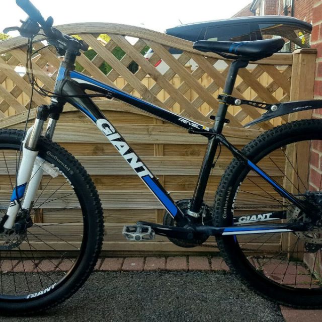 blue and black mountain bike