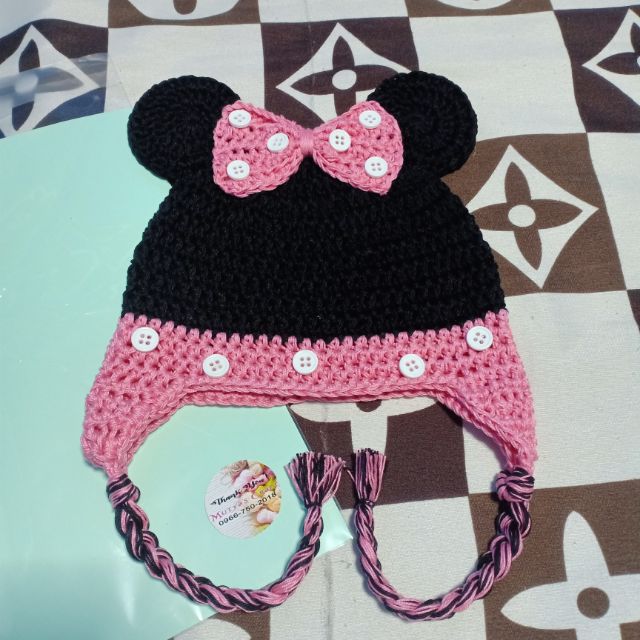 minnie mouse crochet hat