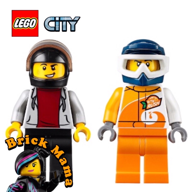 LEGO CITY Minifigure Motorcyclist Stunt Driver Male Helmet / Lego ...