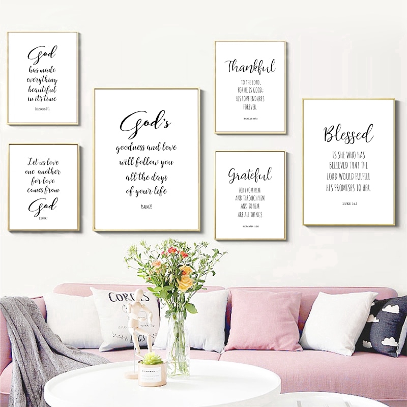 Verse Typography Wall Art Canvas Painting Scripture Quote Posters And Prints Pictures Living Room Home Decor Ee Philippines - Home Decor Canvas Art