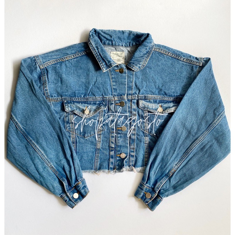 pull and bear cropped denim jacket