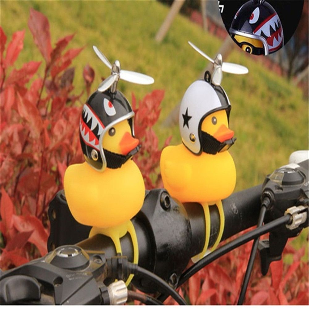 bicycle horn light small yellow duck with helmet