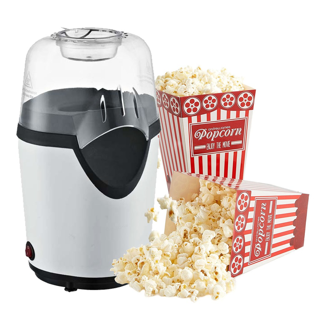 white popcorn machine