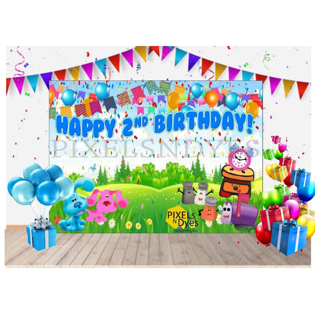 5X7 feet Blue's Clues Birthday Party Tarpaulin Backdrop | Shopee Philippines