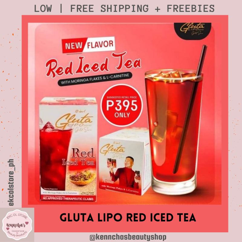 Gluta Lipo Gold Red Iced Tea Detox Slimming Whitening Glutathione