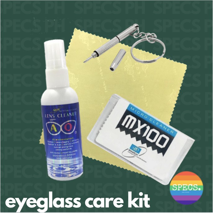 Eyeglass Cleaning Kit (AO lens cleaner solution + wiper/ MX
