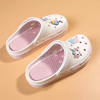 Cute Cartoon Women's Sandals Clogs for Lady Comfortable Walking Shoes Beach Shoes With Patch