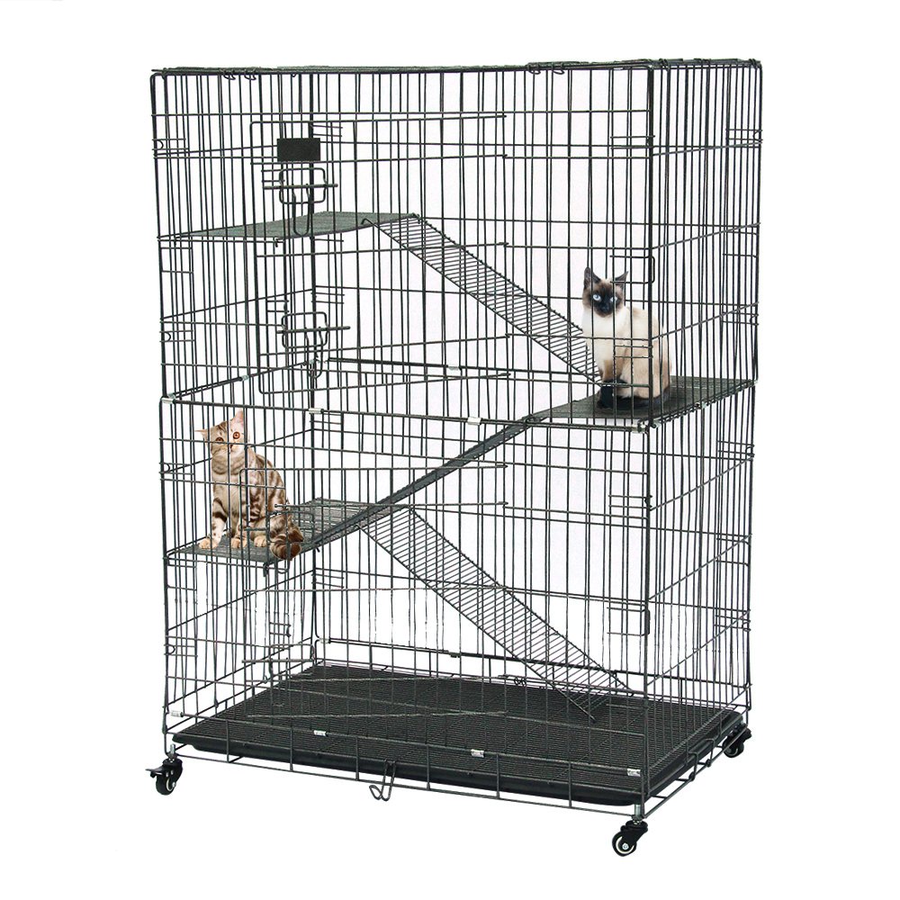 Portable Cat Home Fold Pet Cat Cage Playpen Small Animal Cage for Kitten Guinea Pig Bunny and Chinchilla Ideal for 2-3 Cat Indoor Cat Playpen DSVF Luxury 3-Tier Kitten Cat Ferret Cage 
